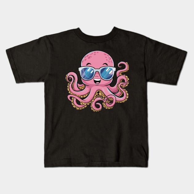 Cute Octopus Kids T-Shirt by alby store